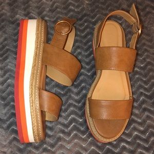 Flatform Tan Sandals